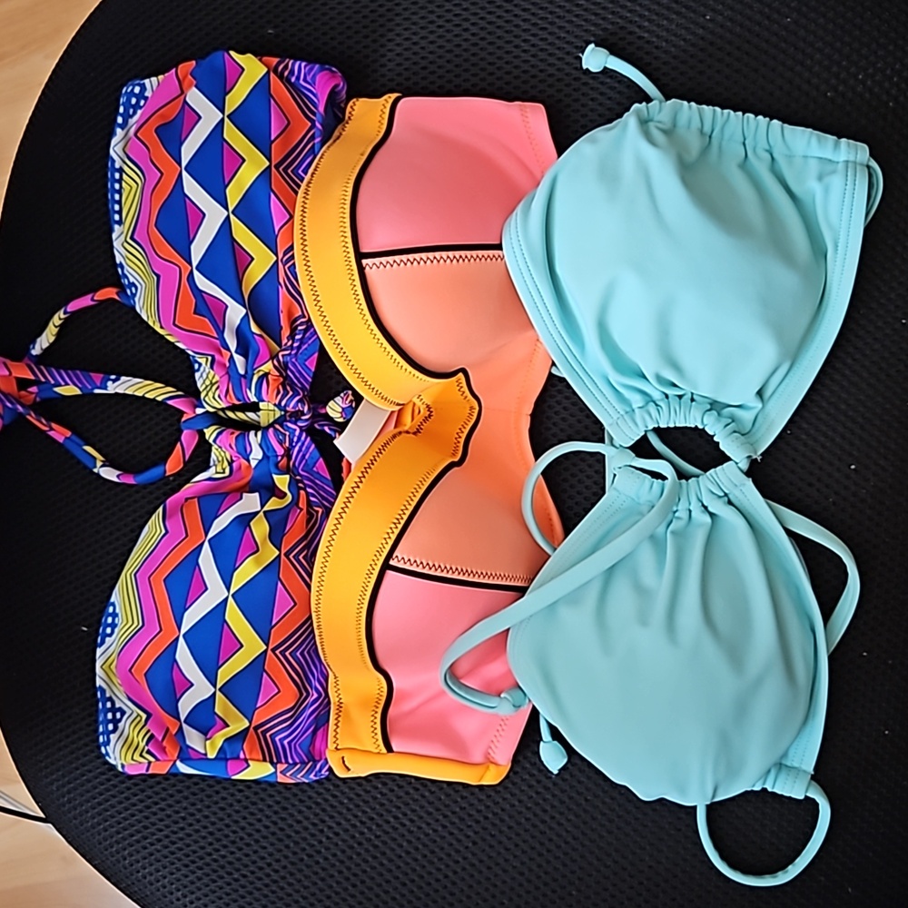 3 bikini tops Size Small & 32C
